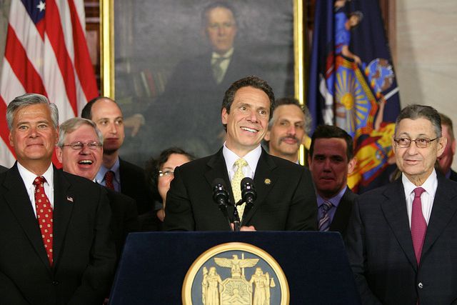 On June 6, 2011, Governor Cuomo announced a package of ethics reform legislation that would create JCOPE, with then-Senate Majority Leader Dean Skelos and then-Assembly Speaker Sheldon Silver. Years later, both Silver and Skelos would be convicted on corruption charges.